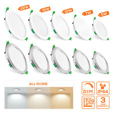 6-48pcs Dimmable Recessed Led Ceiling Light Tri Color Flat Ultra Slim Downlight
