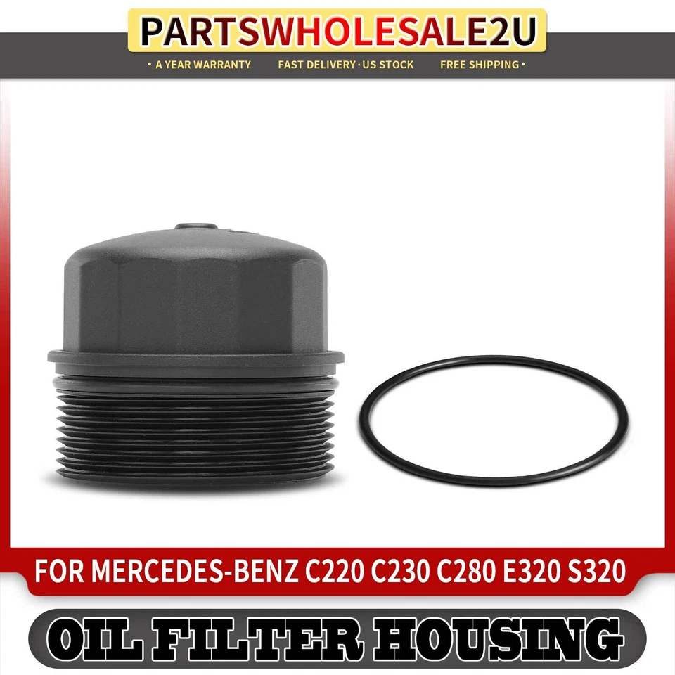 Tapa de cubierta de carcasa de filtro de aceite de motor para Mercedes-Benz C36 AMG CL600 S420 S600 Foto 1 de 4