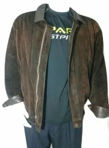 Men's Colombian Leather Bomber Jacket Suede XL by Marruecos Retail $285 - Picture 1 of 5