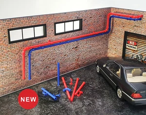 Diorama water pipes Scale 1:18-1:24 Diorama accessories Garage decoration parts - Picture 1 of 6