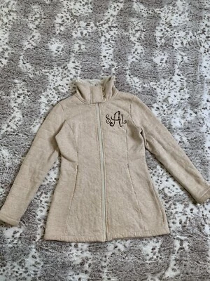 The North Face Womens Jacket Medium Beige Fleece Lined Parka Coat Logo - Image 1 of 4