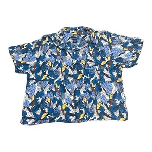 John Blair Button Up Tropical Parrot Hawaiian Camp Print Short Sleeve Shirt 3XL - Picture 1 of 5