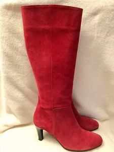 *NEUE mit Karton* stilvolle rote Alba Moda Wildleder Absatz Stiefel, Größe 38 - Bild 1 von 6