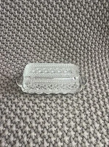 Anchor Hocking Vintage Crystal Clear Butter Dish With Lid - Picture 1 of 19