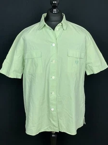 Bogner Men’s Plaid Short Sleeved Button Down Shirt Size 46 Lime Green Two Pocket - Picture 1 of 13