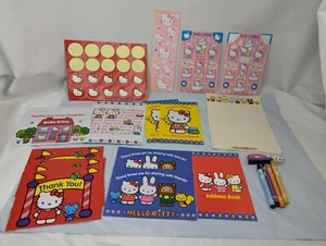 Sanrio Hello Kitty Stickers Postcards Paper Cards Crayons Lot - Picture 1 of 7