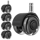 Office Chair Caster Wheels 2" Dual Wheels Set Of 5 For Tile And Hardwood Floors
