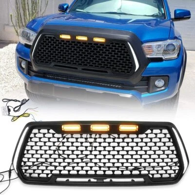For 2016-2023 Toyota Tacoma Grille W/ LED Turn Signal Light & DRL Matte Black - Image 1 of 4