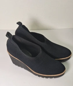 EILEEN FISHER Marie Knit Slip On Wedge Pumps Heel Shoes Women's Sz 7.5 Workwear - Picture 1 of 8