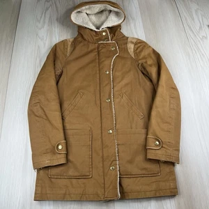 Sezane Kerouac Parka Jacket Black Faux Fur Brown Women's Sz Xtra Small - Picture 1 of 18