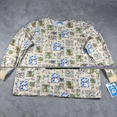 Scrubs HQ Women’s Scrub Top Dogs And Puppies 4350 Size 2XL New *READ* - Image 1 of 4