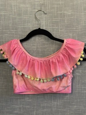 Top corto Betsy Johnson rosa brillante bolas talla XL (14) para niñas Foto 1 de 4