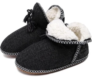 GPOS Women’s Cashmere Knit House Slipper Booties Cotton Quilts Indoor Size 5-6 - Picture 1 of 7