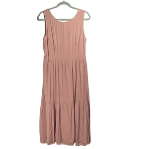 Sincerely Jules Midikleid Damen Gr. Xl Mauve Gesmokt Cut-Out Rücken Cottagecore - Bild 1 von 6