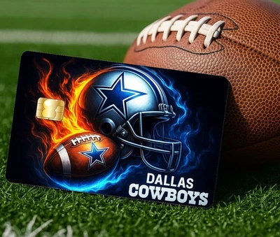 Calcomanía de vinilo de fútbol americano NFL de los Dallas Cowboys para tarjeta de débito de crédito Foto 1 de 4