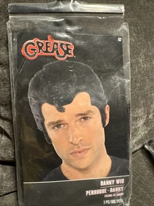 Licensed Grease Danny Wig Black Hair Greaser 1950's Fonzi Adult Costume New #217 - Picture 1 of 5
