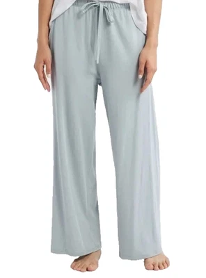 Calça Eileen Fisher feminina lounge algodão orgânico perna larga bolsos azul G nova com etiquetas - Imagem 1 de 4