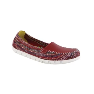 SAS Sunny Slip On Leather Loafer Women 9N Red/Rainbow Everyday Comfort Made USA - Picture 1 of 8