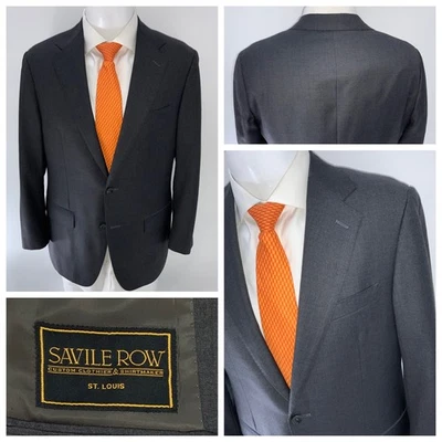 Blazer a medida Savile Row 40R gris lana dos botones sola ventilación EE. UU. YGI W5-84 Foto 1 de 4