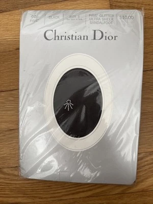 Винтажный Christian Dior ультра чистый черный с блестящий искусства Sz. 3 #946 PAVE Ultra Sheer - Изображение 1 из 3