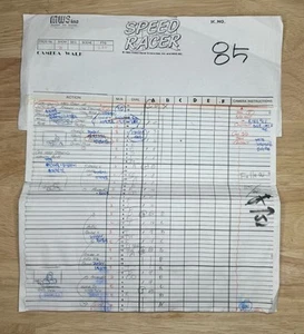 Rare Vintage Speed Racer Camera Walk Schedule Production Paper - Photo 1 sur 4