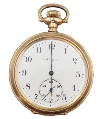 Reloj Bolsillo Elgin 1901 Lleno de Oro 15 Joyas Talla 12s Grado 235, No Funciona Foto 1 de 4