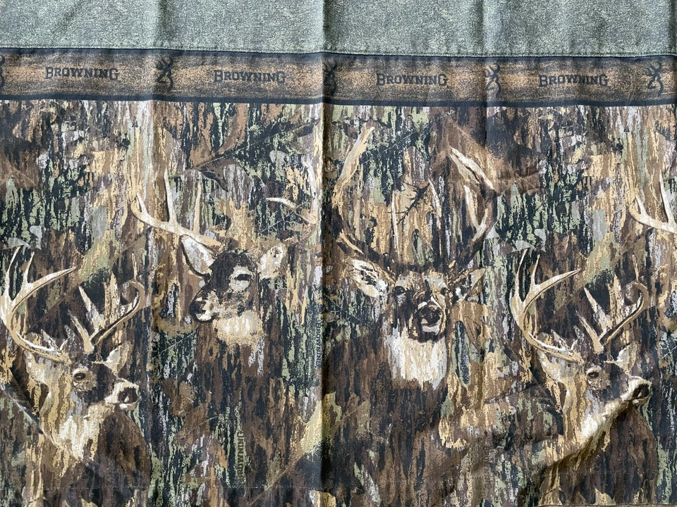 Cortina de ducha de tela de caza de ciervos Browning Buckmark cabaña de algodón decoración rústica Foto 1 de 4