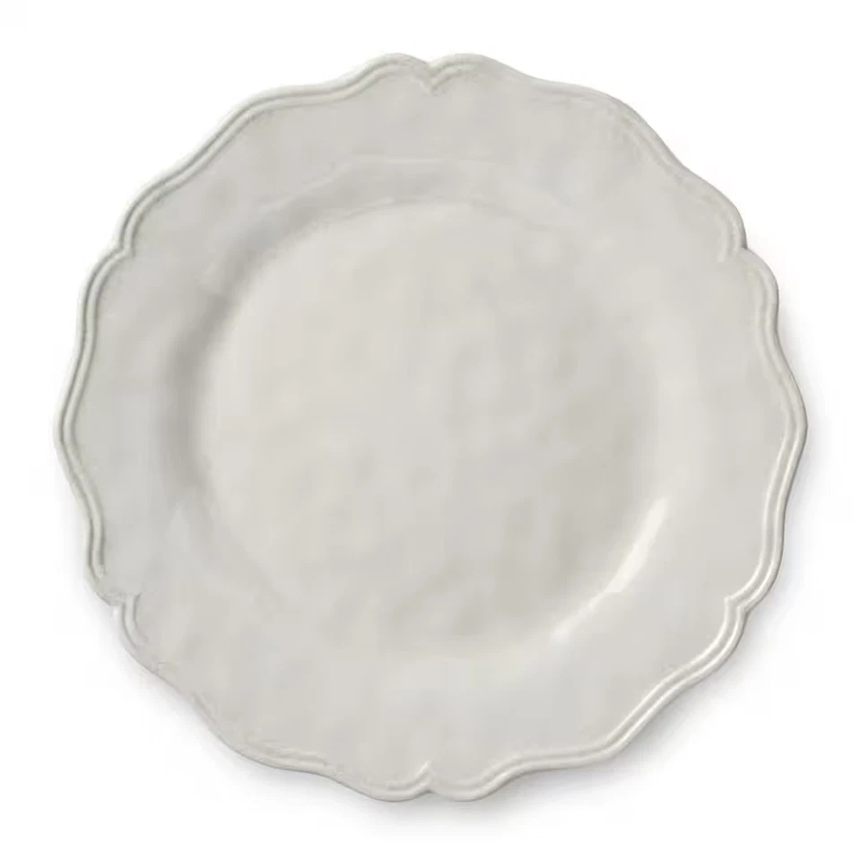 Plato de cena Isabella de melamina blanca craquelada (juego de 4) Foto 1 de 4