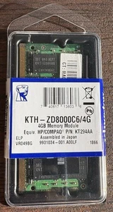 Kingstone Technology 4G Memory Module KTH-ZD8000C6/4G Eqiv. HP/COMPAQ PN KT294AA - Picture 1 of 2