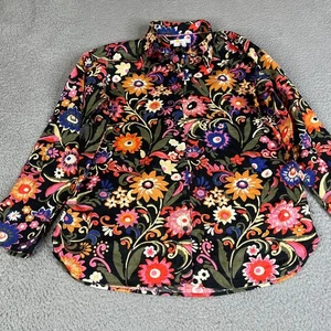 Boden Linen Shirt Womens 6R Multicolor Floral Button Down Collared - Picture 1 of 15