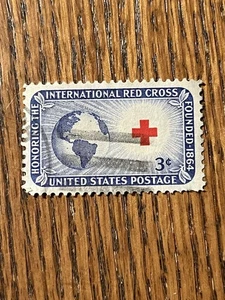 3-cent International Red Cross Stamp used - Picture 1 of 4