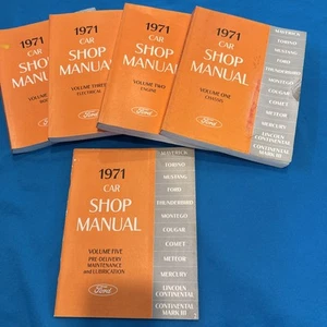 1971 Ford Mustang Thunderbird Lincoln Car Shop Repair Manual Set Volumes 1-5 - Picture 1 of 6