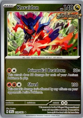 Koraidon - SV05: Temporal Forces #119/162 Reverse Holo Rare - Image 1 of 2