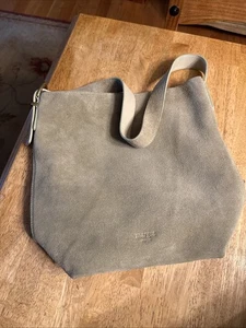 Borsa a tracolla Margot New York in pelle scamosciata grande hobo verde salvia nuova senza etichette - Foto 1 di 9