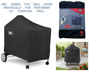 NIB! Weber 7151 Premium Grill Cover For Performer 22" Grill with Folding Table - Picture 1 of 4