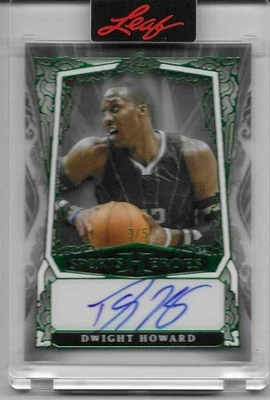 Tarjeta autografiada por DWIGHT HOWARD 2025 Leaf Sports Heroes firma HOF Foto 1 de 2