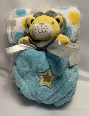 Baby Gear León Fleece Bebé Manta y Lovey Set de Regalo Azul Amarillo Blanco Nuevo Foto 1 de 4