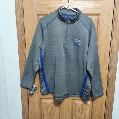 Antigua Indianapolis Colts NFL Pullover Logo 1/4 Zip Jacket Gray Size XL - Image 1 of 4
