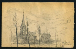Vue de Metzeral DESSIN ORIGINAL DE GUILLAUME LAUTERS - Picture 1 of 1