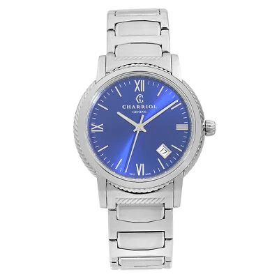 Charriol Parisii 40mm Stainless Steel Blue Dial Quartz Mens Watch P40S2.930.002 - Image 1 of 4