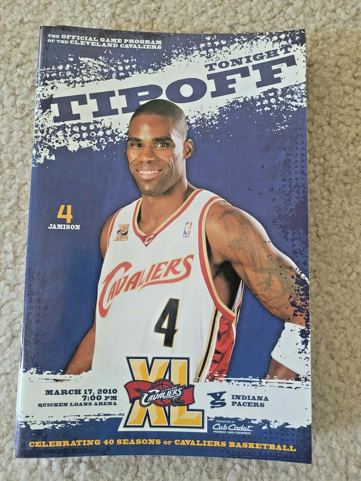 3/17 2010 SGA CLEVELAND CAVALIERS VS INDIANA PACERS ANTAWN JAMISO TIPOFF PROGRAM - Image 1 of 1