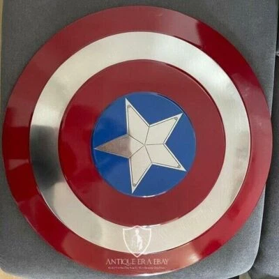 Escudo medieval Capitán América réplica de utilería de metal Marvel Capitán América Steve Foto 1 de 4