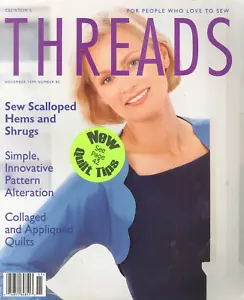 Threads Magazine Nov 1999 Simple Pattern Alteration Scalloped Hems Darts Fichu - Picture 1 of 6