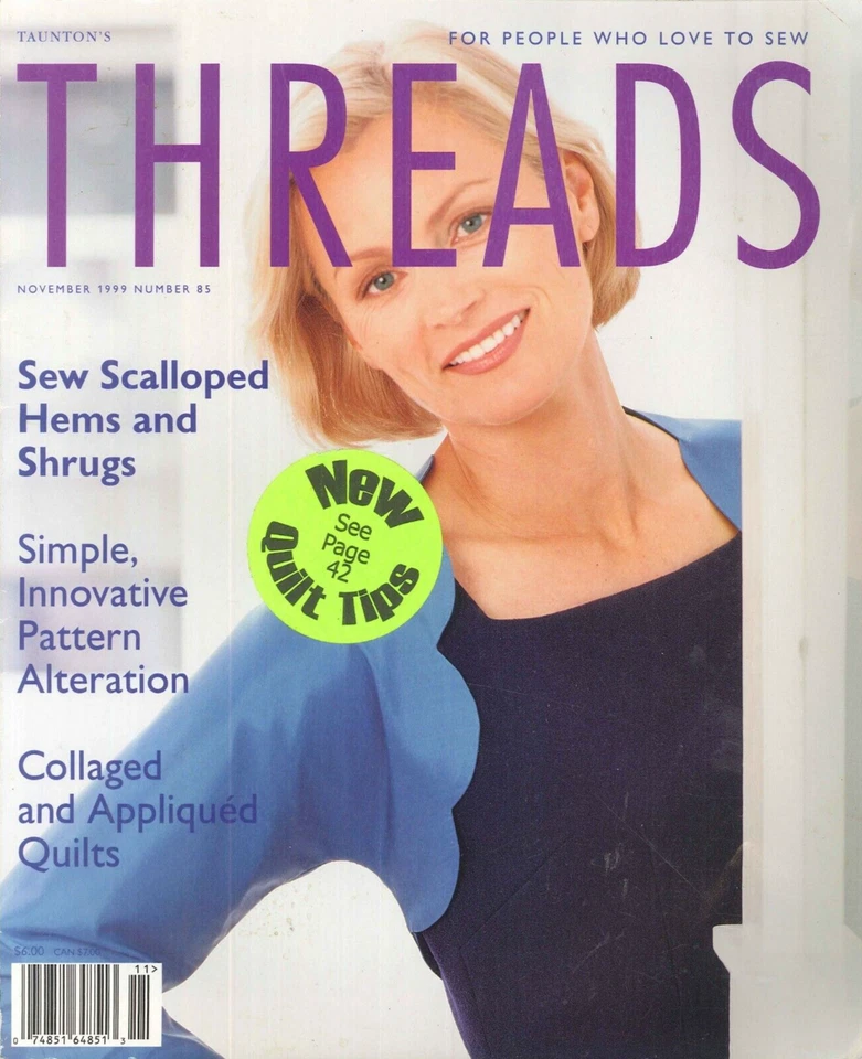 Threads Magazine Nov 1999 Simple Pattern Alteration Scalloped Hems Darts Fichu - Image 1 of 4