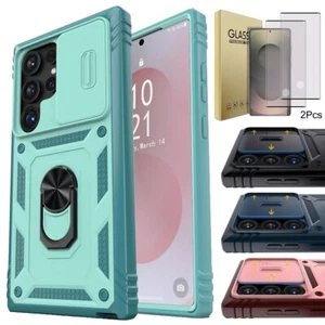 For Samsung S25+ S25 Ultra Case Ring Kickstand Shockproof Cover Screen Protector - Picture 1 of 44