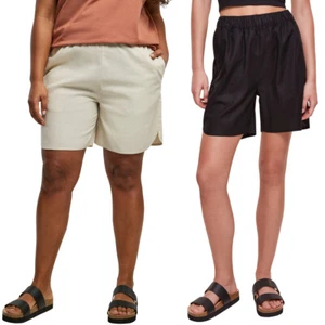 Urban Classics Ladies Linen Mixed Shorts kurze Damen Hose Baumwollmix Stoffhose - Bild 1 von 16