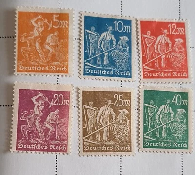 German Reich Stamp 1922 MH  Miner & Farmer fa1 - Image 1 of 2
