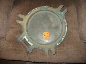BULLAUGE Abdeckung ANTIK MESSING BRONZE SCHIFF MARITIM 3 HUNDEOHREN 10" DURCHMESSER 37 Pfund - Bild 1 von 2