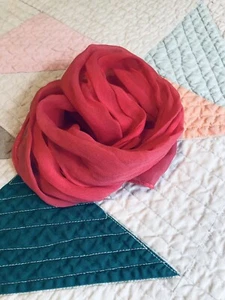 Vintage Sheer Pink Scarf pinup retro rockabilly hair accessory neck scarf 30 X 6 - Picture 1 of 2