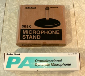 RadioShack Omnidirectional Dynamic Microphone No. 33-3008 & Microphone Stand - Picture 1 of 14